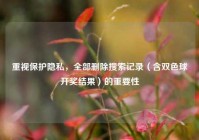 重视保护隐私，全部删除搜索记录（含双色球开奖结果）的重要性