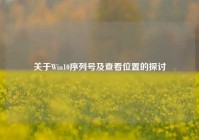 关于Win10序列号及查看位置的探讨
