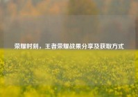 荣耀时刻，王者荣耀战果分享及获取方式