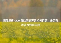 深度解析 CSGO 游戏回放声音相关问题，是否有声音及如何关闭