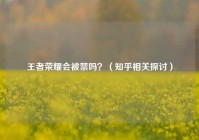 王者荣耀会被禁吗？（知乎相关探讨）