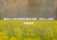 解决PUBG安卓黑屏问题全攻略，应对pubg游戏界面黑屏