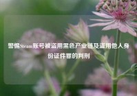 警惕Steam账号被盗用黑色产业链及盗用他人身份证件罪的判刑