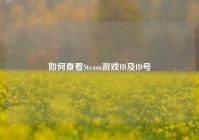 如何查看Steam游戏ID及ID号