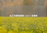 法乙升降级规则（2021）全解析