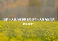 剖析十大暴力城市现象及探寻十大暴力城市究竟是哪十个