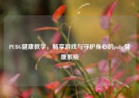 PUBG健康教学，畅享游戏与守护身心的pubg健康系统