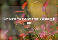 实力与成就并存的锋线悍将埃尔克森巅峰水平解析