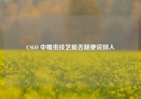 CSGO 中雕虫技艺能否随便说别人