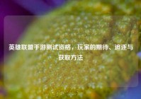 英雄联盟手游测试资格，玩家的期待、追逐与获取方法
