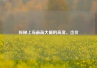 探秘上海最高大厦的高度、造价