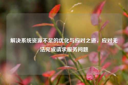 解决系统资源不足的优化与应对之道，应对无法完成请求服务问题