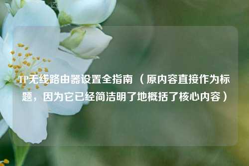 TP无线路由器设置全指南 （原内容直接作为标题，因为它已经简洁明了地概括了核心内容）