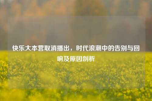 快乐大本营取消播出，时代浪潮中的告别与回响及原因剖析