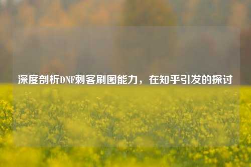 深度剖析DNF刺客刷图能力，在知乎引发的探讨