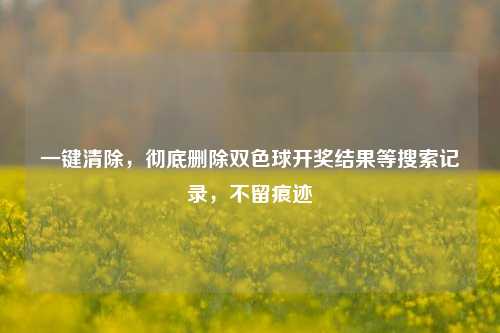 一键清除，彻底删除双色球开奖结果等搜索记录，不留痕迹