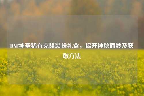 DNF神圣稀有克隆装扮礼盒,揭开神秘面纱及获取方法
