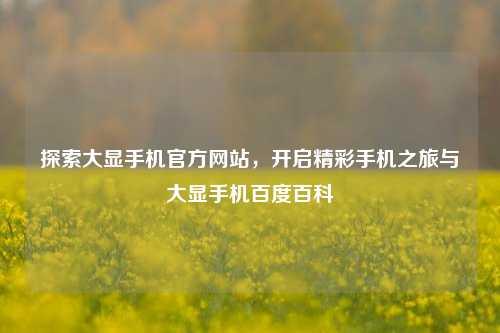 探索大显手机官方网站，开启精彩手机之旅与大显手机百度百科