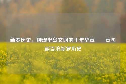 新罗历史，璀璨半岛文明的千年华章——高句丽百济新罗历史