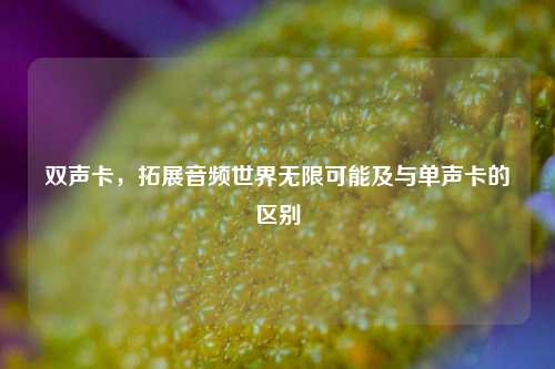 双声卡，拓展音频世界无限可能及与单声卡的区别