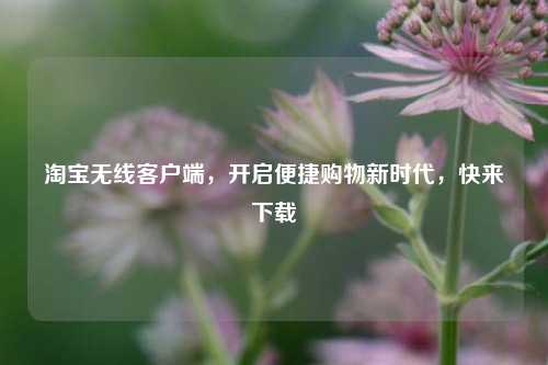 淘宝无线客户端，开启便捷购物新时代，快来下载