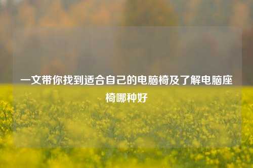 一文带你找到适合自己的电脑椅及了解电脑座椅哪种好