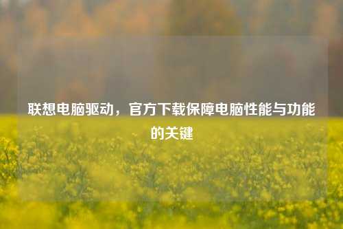 联想电脑驱动,官方下载保障电脑性能与功能的关键
