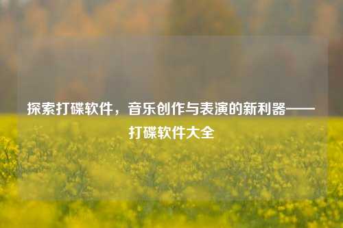 探索打碟软件，音乐创作与表演的新利器——打碟软件大全