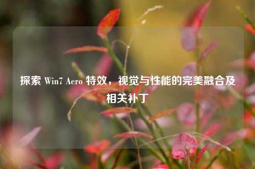 探索 Win7 Aero 特效,视觉与性能的完美融合及相关补丁