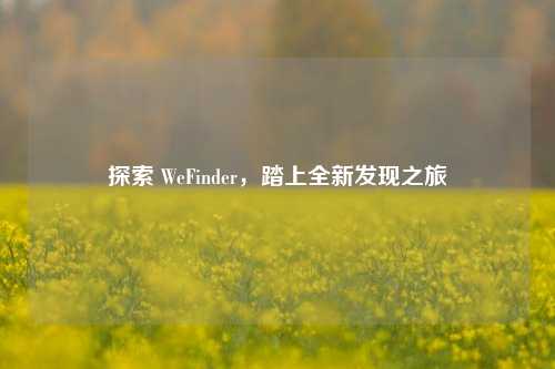 探索 WeFinder,踏上全新发现之旅