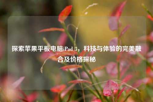 探索苹果平板电脑iPad 3,科技与体验的完美融合及价格探秘