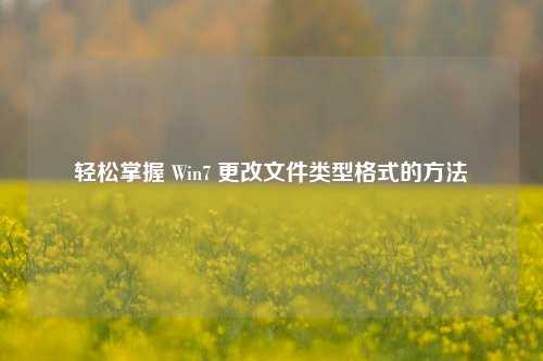 轻松掌握 Win7 更改文件类型格式的方法