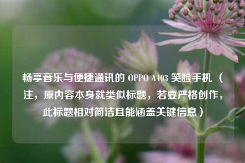 畅享音乐与便捷通讯的 OPPO A103 笑脸手机 （注，原内容本身就类似标题，若要严格创作，此标题相对简洁且能涵盖关键信息）