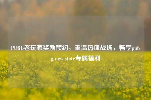 PUBG老玩家奖励预约，重温热血战场，畅享pubg new state专属福利