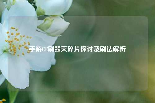 手游CF刷毁灭碎片探讨及刷法解析