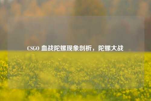 CSGO 血战陀螺现象剖析,陀螺大战