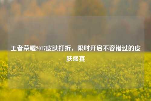 王者荣耀2017皮肤打折,限时开启不容错过的皮肤盛宴
