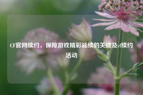 CF官网续约,保障游戏精彩延续的关键及cf续约活动