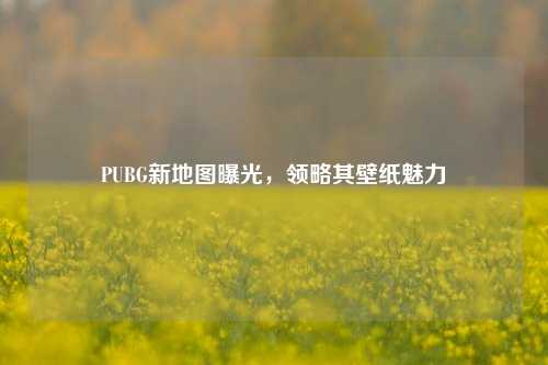 PUBG新地图曝光,领略其壁纸魅力