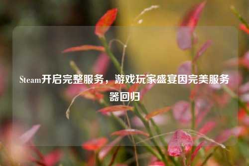 Steam开启完整服务,游戏玩家盛宴因完美服务器回归