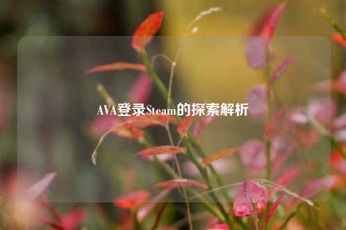 AVA登录Steam的探索解析