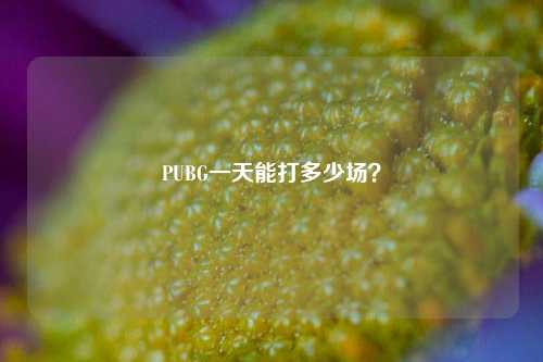 PUBG一天能打多少场?