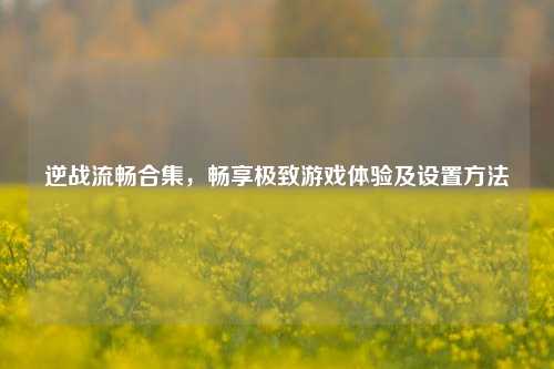 逆战流畅合集,畅享极致游戏体验及设置方法