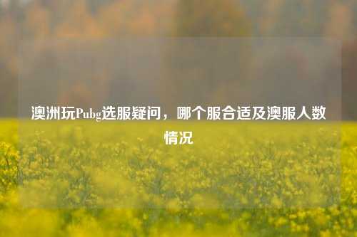 澳洲玩Pubg选服疑问,哪个服合适及澳服人数情况