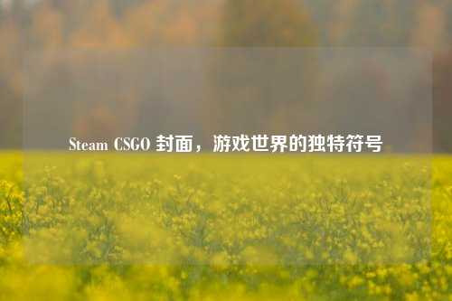 Steam CSGO 封面，游戏世界的独特符号