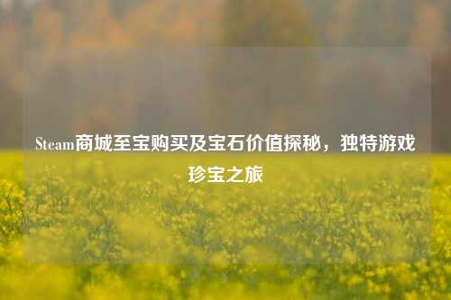 Steam商城至宝购买及宝石价值探秘，独特游戏珍宝之旅