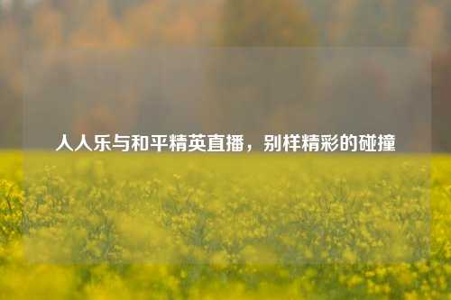 人人乐与和平精英直播，别样精彩的碰撞
