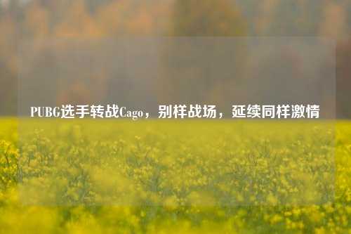 PUBG选手转战Cago，别样战场，延续同样激情