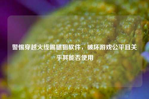 警惕穿越火线踢腿狙软件,破坏游戏公平且关乎其能否使用