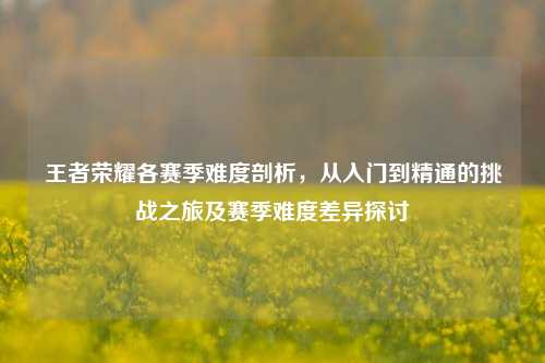 王者荣耀各赛季难度剖析，从入门到精通的挑战之旅及赛季难度差异探讨
